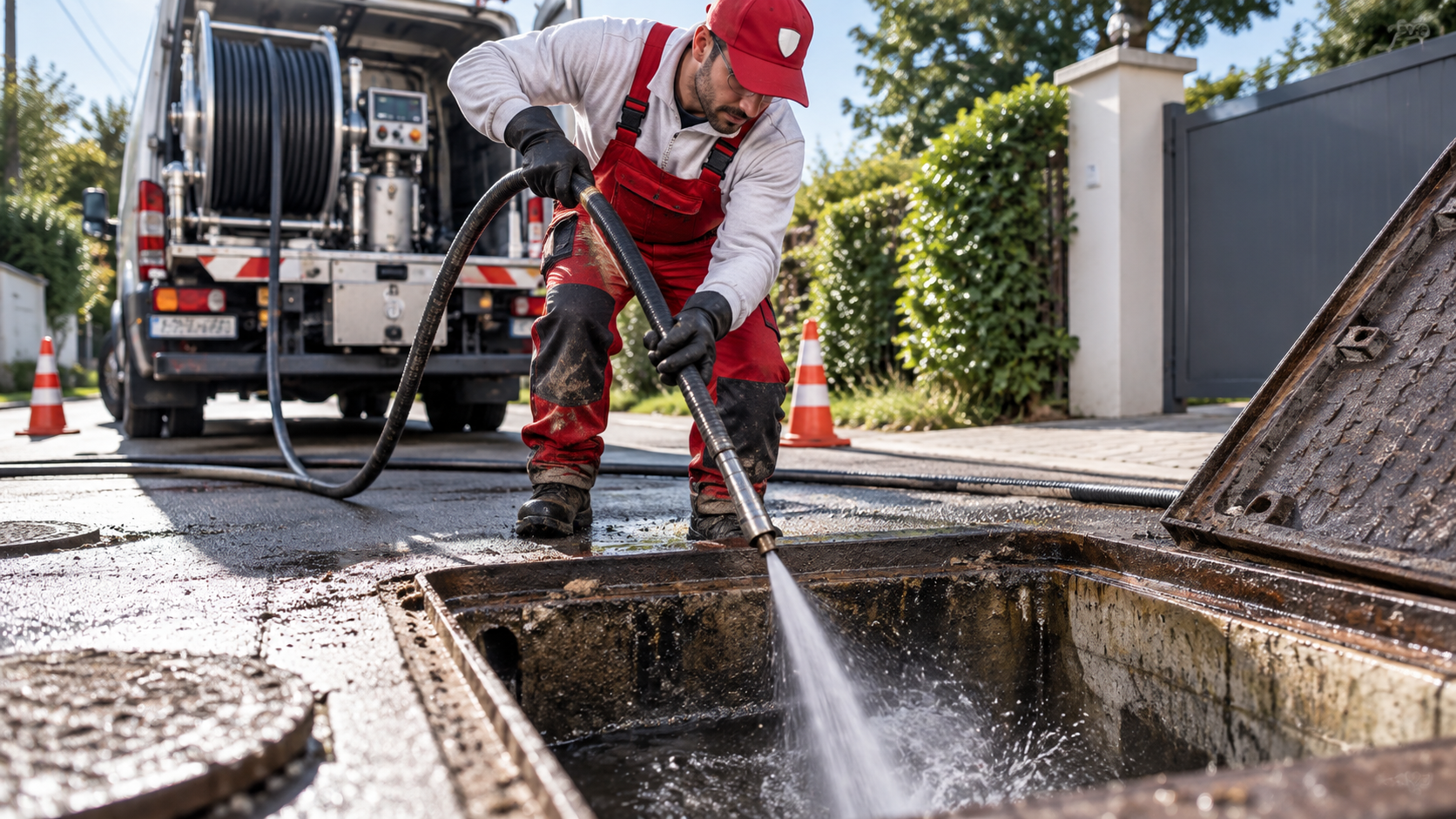 Technicien Débouche Réseau en intervention